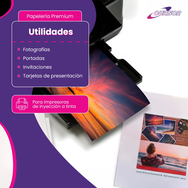 PAPEL FOTOGRAFICO GLOSSY A3 /260GR/50 HJS CURSOR - 4