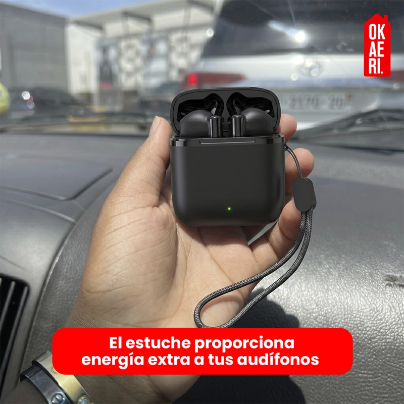 AUDIFONOS INALAMBRICOS BLUETOOTH TWS AP66 MANOS LIBRES NEGRO - 3