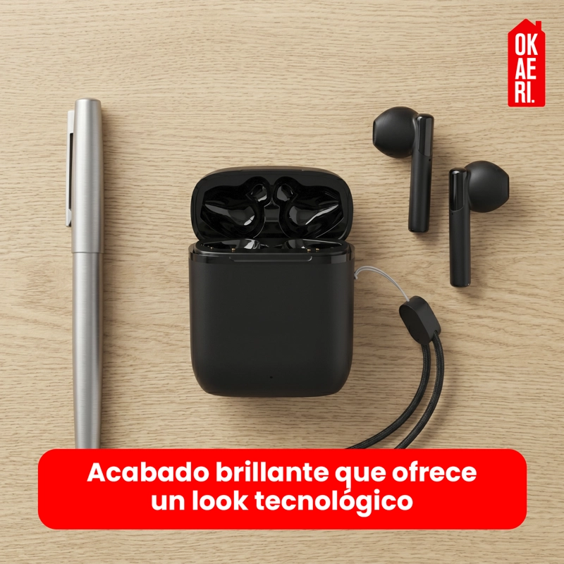 AUDIFONOS INALAMBRICOS BLUETOOTH TWS AP66 MANOS LIBRES NEGRO - 4