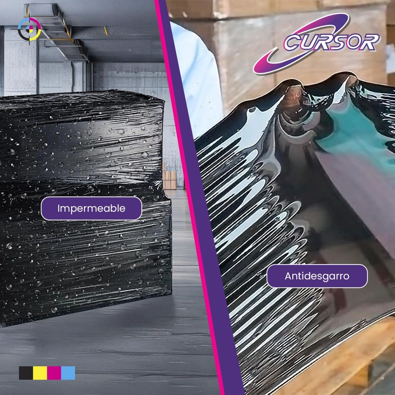 ROLLO EMBALAJE FILM NEGRO PARA ENVOLVER 50CM 300 MTS NEGRO - 3