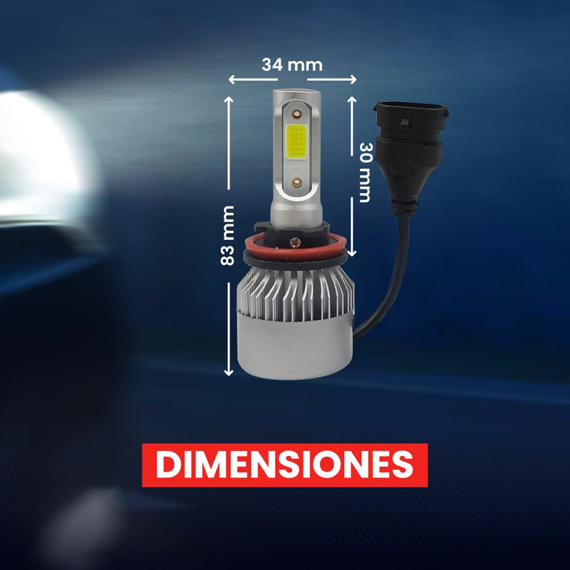 FOCO LED AUTO C6 MODELO LUZ SIMPLE H1 - 4