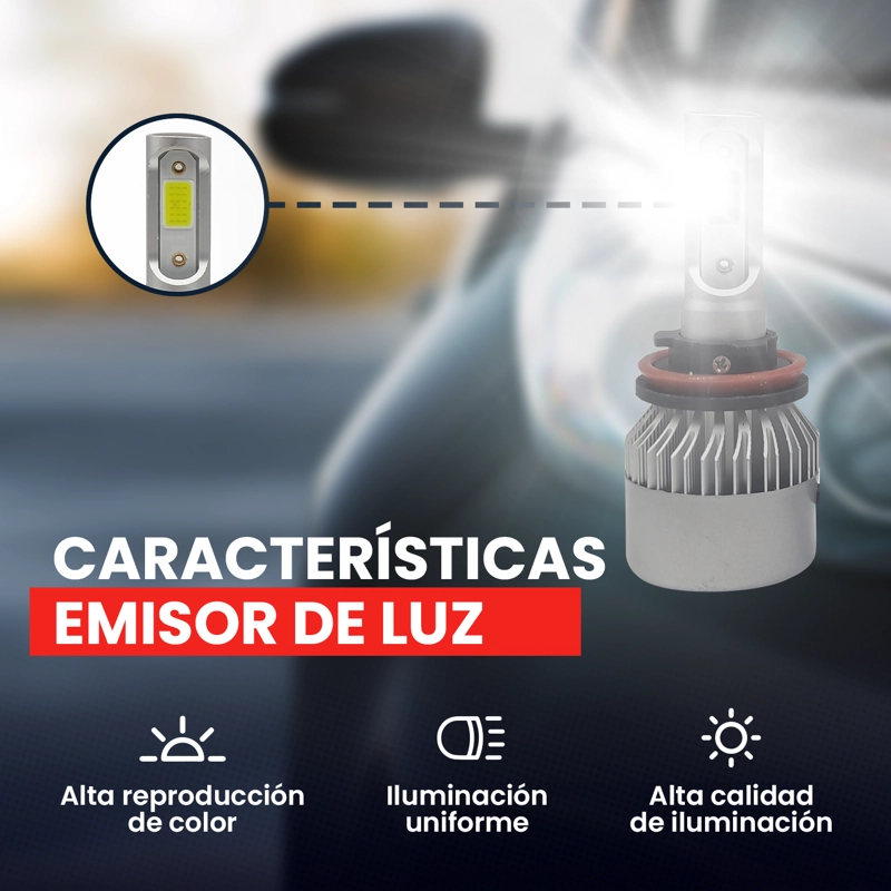 FOCO LED AUTO C6 MODELO LUZ SIMPLE H1 - 5