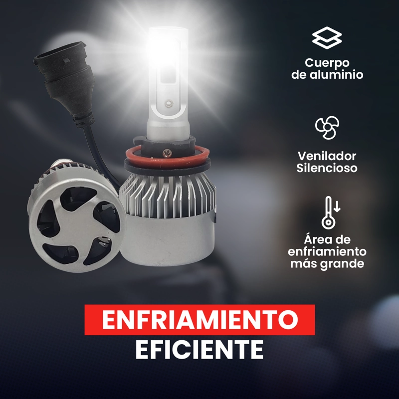 FOCO LED AUTO C6 MODELO LUZ SIMPLE H1 - 7