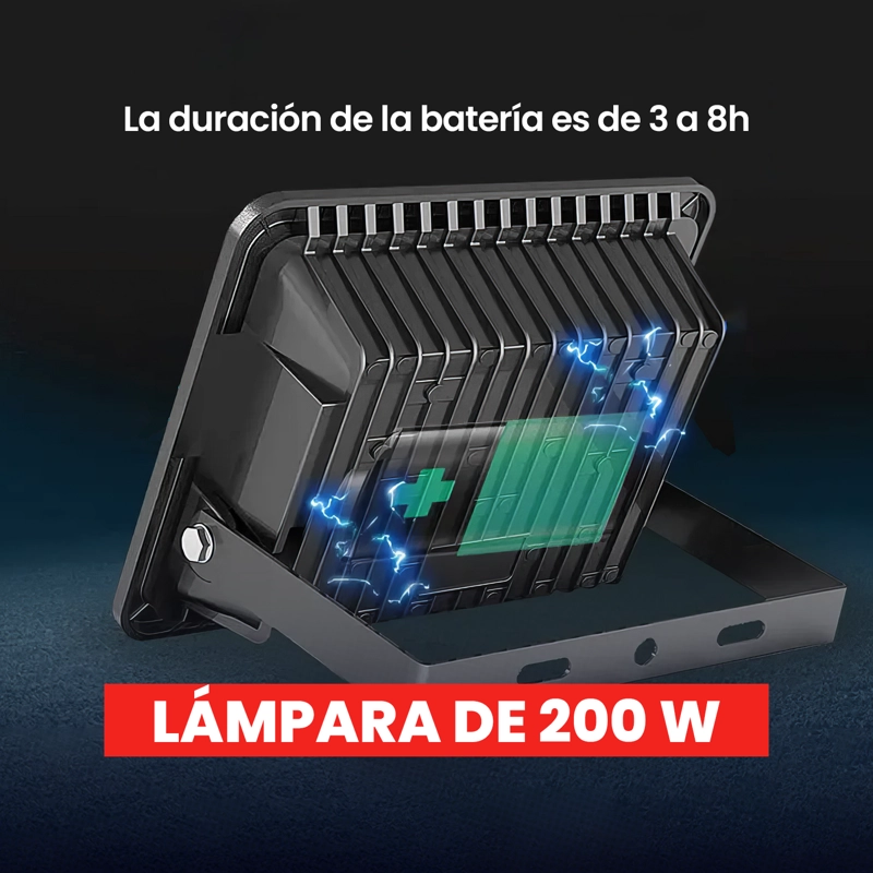 FOCO REFLECTOR SOLAR INTERIOR Y EXTERIOR 200W/P8-200 - 5