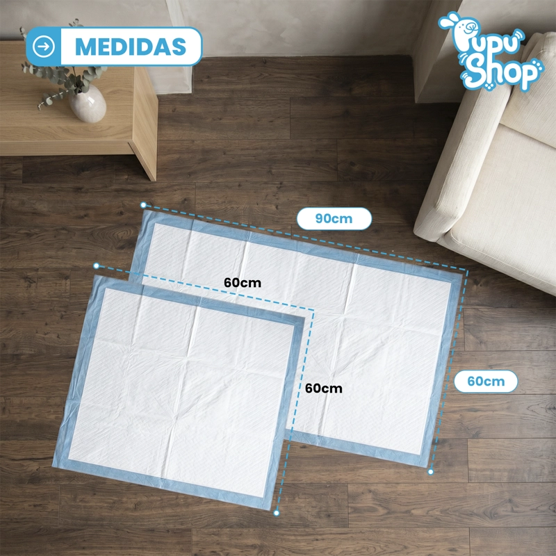 120 PAÑALES TIPO SABANILLAS MASCOTAS PERRO GATO 60X60 CM PUPU SHOP - 2