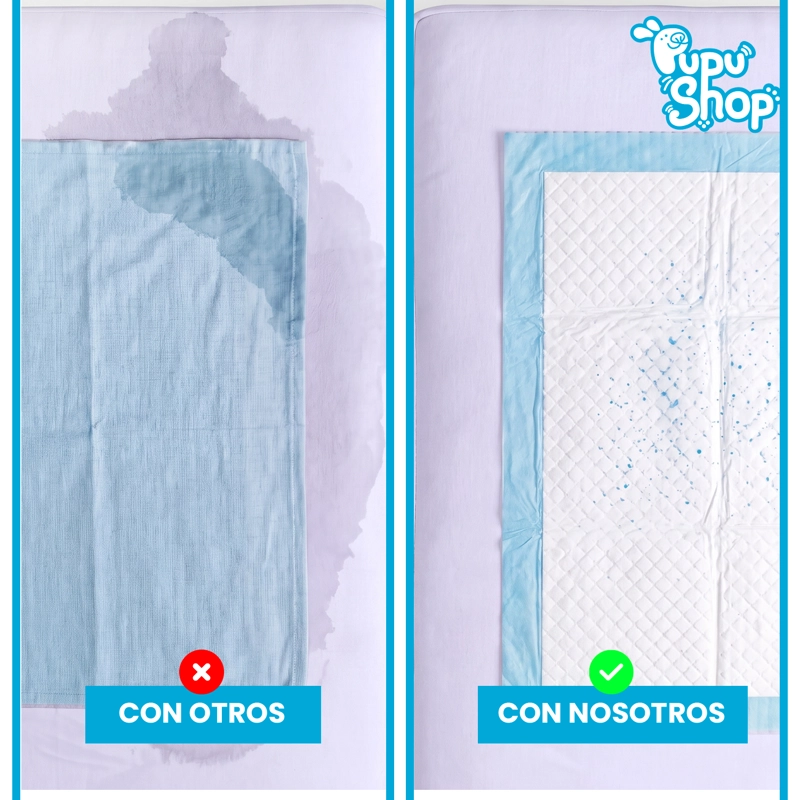 120 PAÑALES TIPO SABANILLAS MASCOTAS PERRO GATO 60X60 CM PUPU SHOP - 5