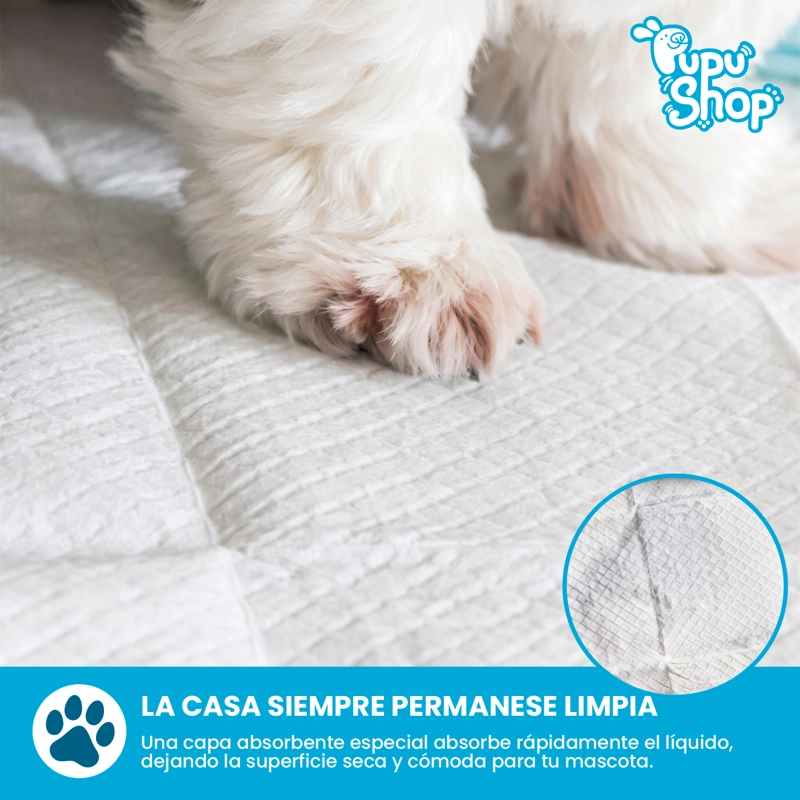 120 PAÑALES TIPO SABANILLAS MASCOTAS PERRO GATO 60X60 CM PUPU SHOP - 6