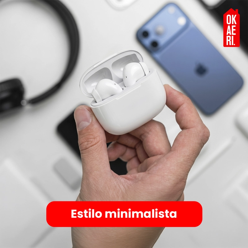 AUDIFONOS TWS BLUETOOTH TT-AP50 INALAMBRICOS CON MICROFONO BLANCO - 4