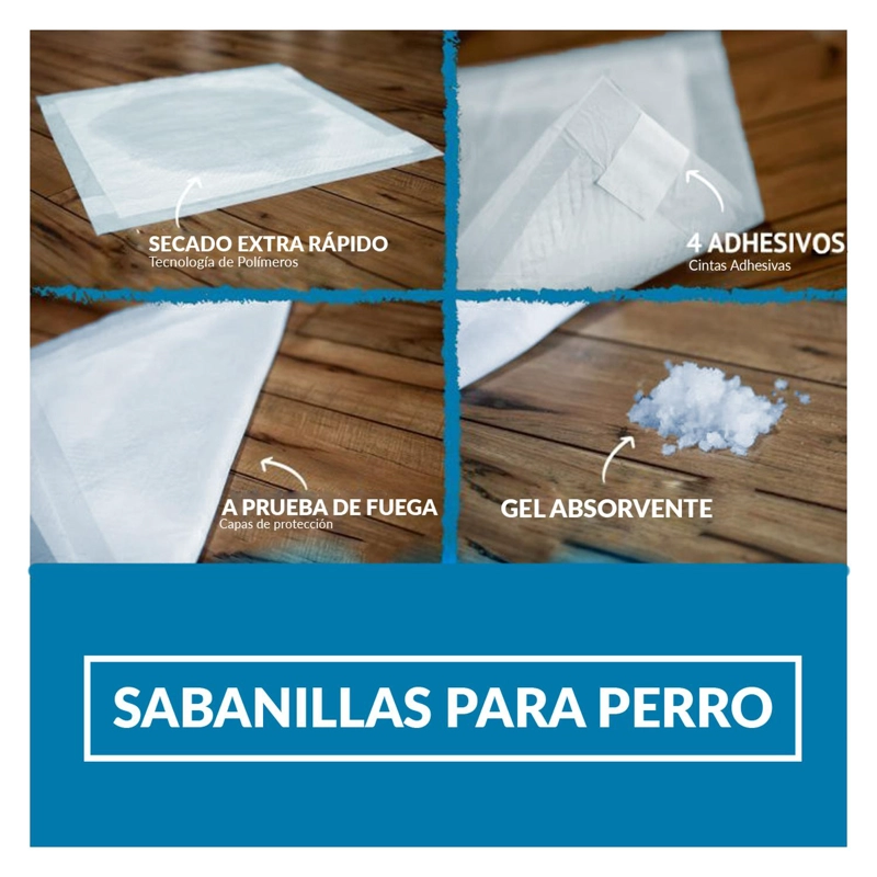 120 PAÑALES SABANILLAS MASCOTAS PERROS 60X60 CM - 4