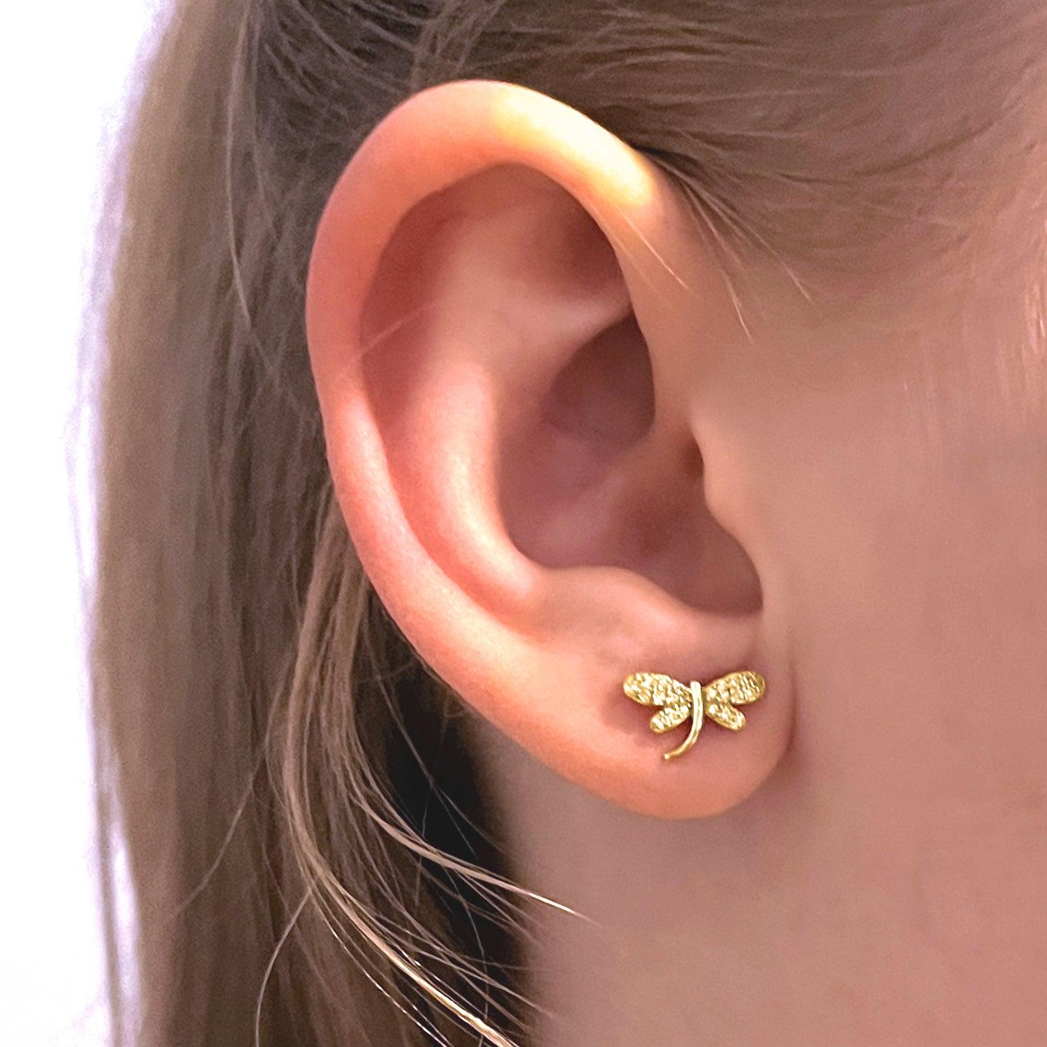 AROS AZUL ZAFIRA LIBELULA CON CIRCÓN PARA NIÑA O MUJER PLATA 925 - 3