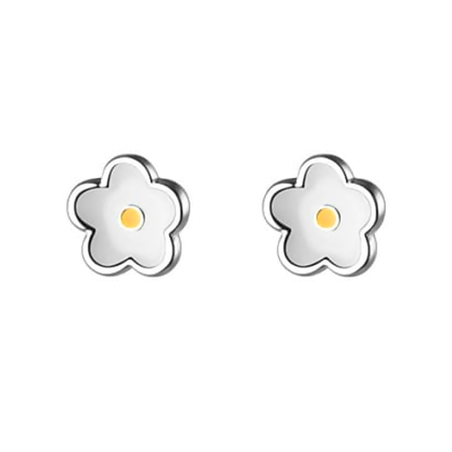 AROS AZUL ZAFIRA FLOR PARA NIÑA PLATA 925 - 1