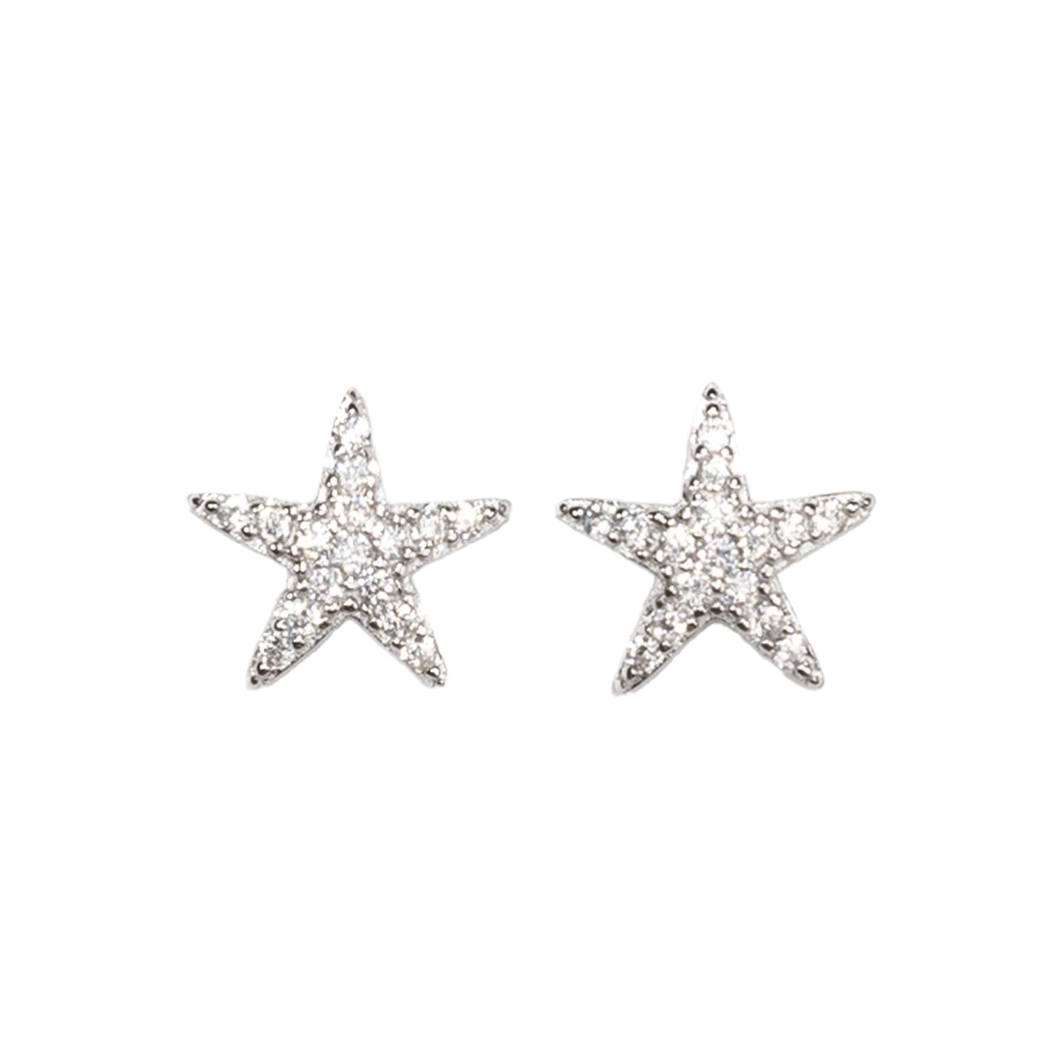 AROS AZUL ZAFIRA ESTRELLA PARA MUJER PLATA 925 Y CIRCONES - 1