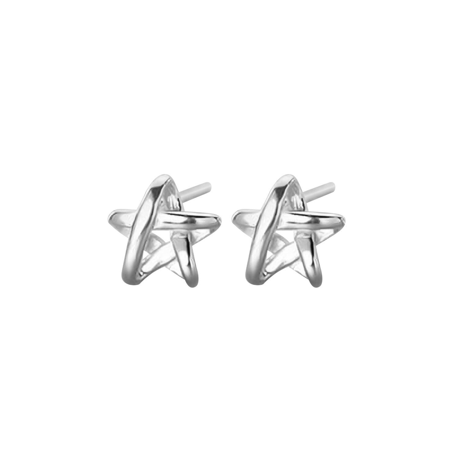 AROS AZUL ZAFIRA ESTRELLA PARA NIÑA O MUJER PLATA 925 - 1