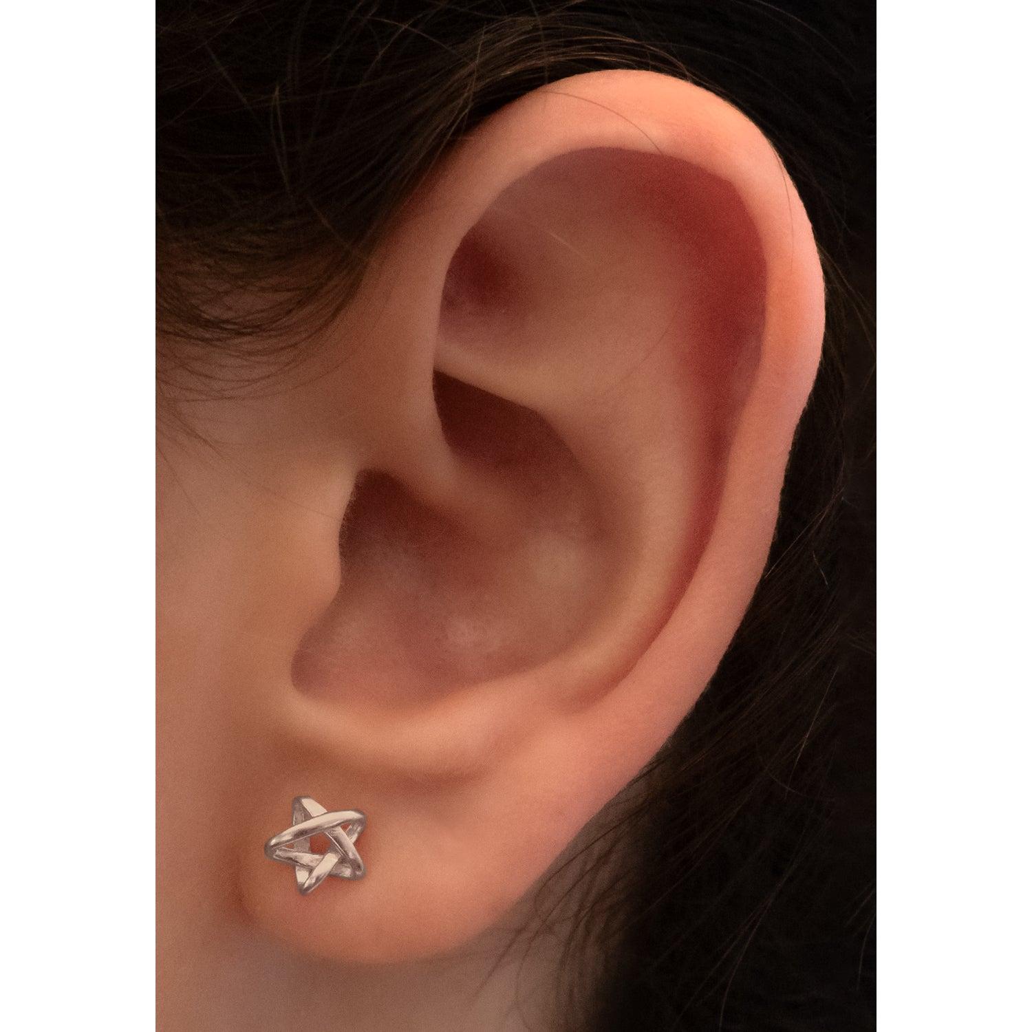 AROS AZUL ZAFIRA ESTRELLA PARA NIÑA O MUJER PLATA 925 - 3