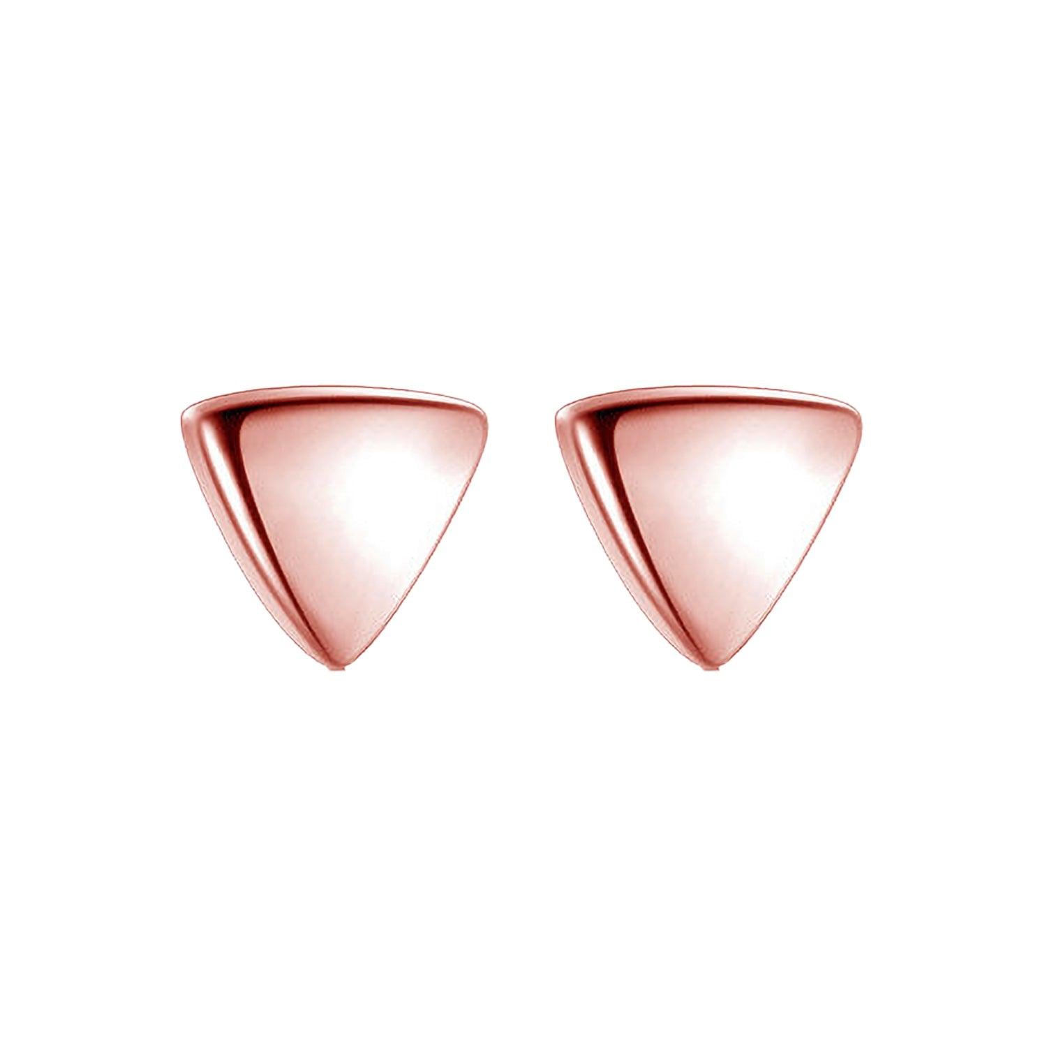 AROS AZUL ZAFIRA TRIÁNGULO PARA NIÑA O MUJER PLATA 925 Y ORO ROSADO - 1