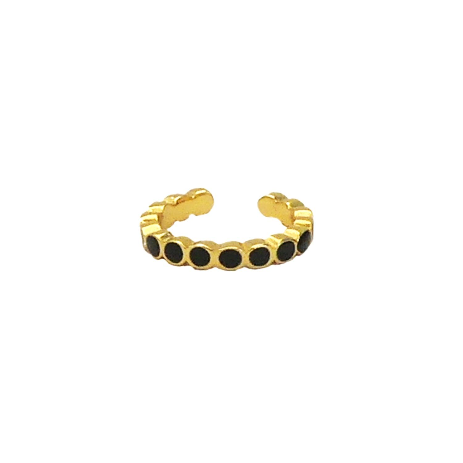 EARCUFF AZUL ZAFIRA GOLD NEGRO PLATA - 1