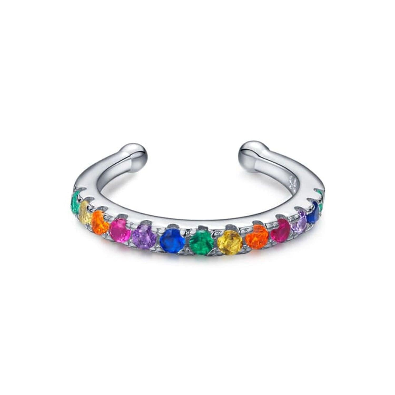 EARCUFF AZUL ZAFIRA CIRCONES DE COLORES PLATA - 1