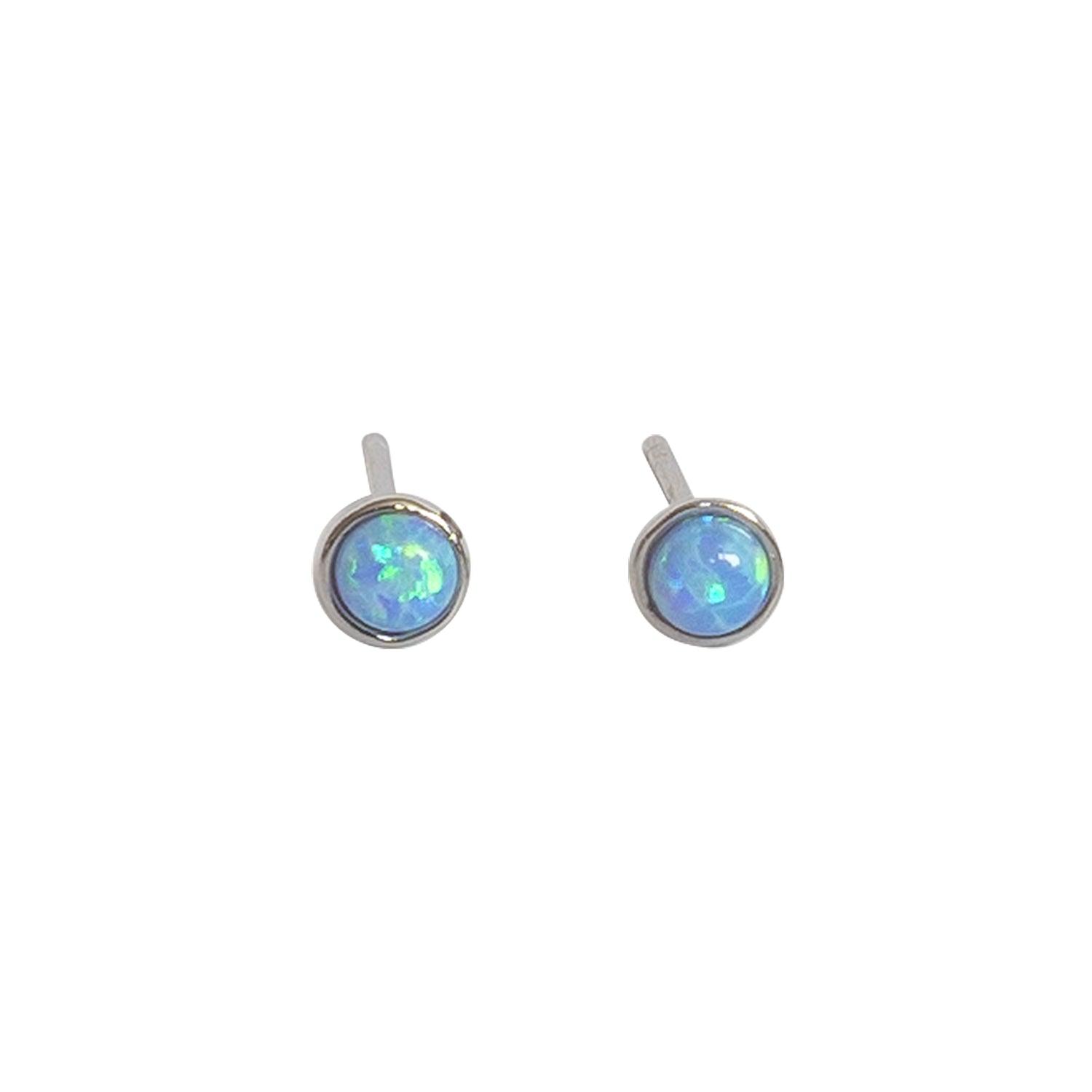 AROS AZUL ZAFIRA PUNTITOS ÓPALO AZULES PLATA 925 - 1