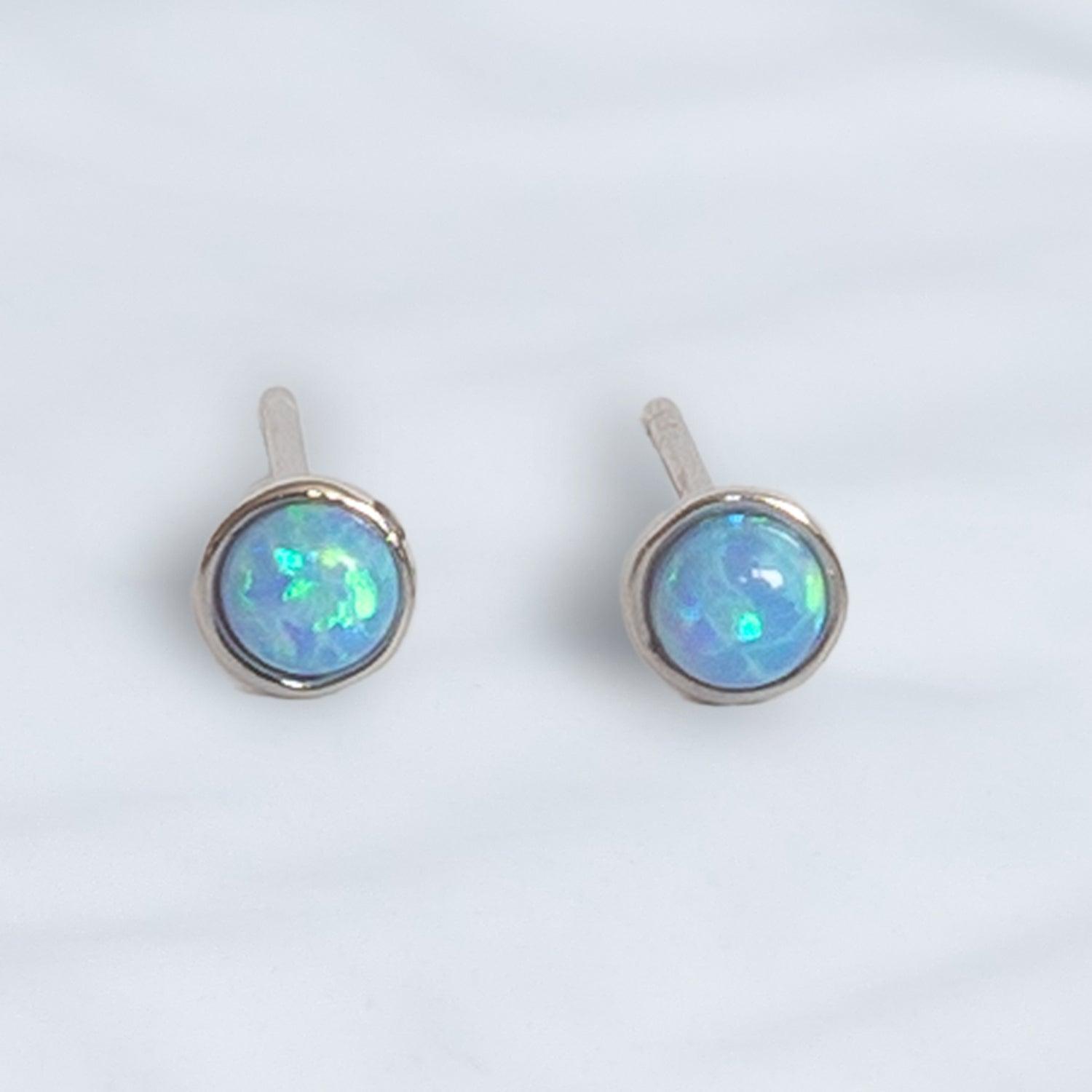 AROS AZUL ZAFIRA PUNTITOS ÓPALO AZULES PLATA 925 - 5
