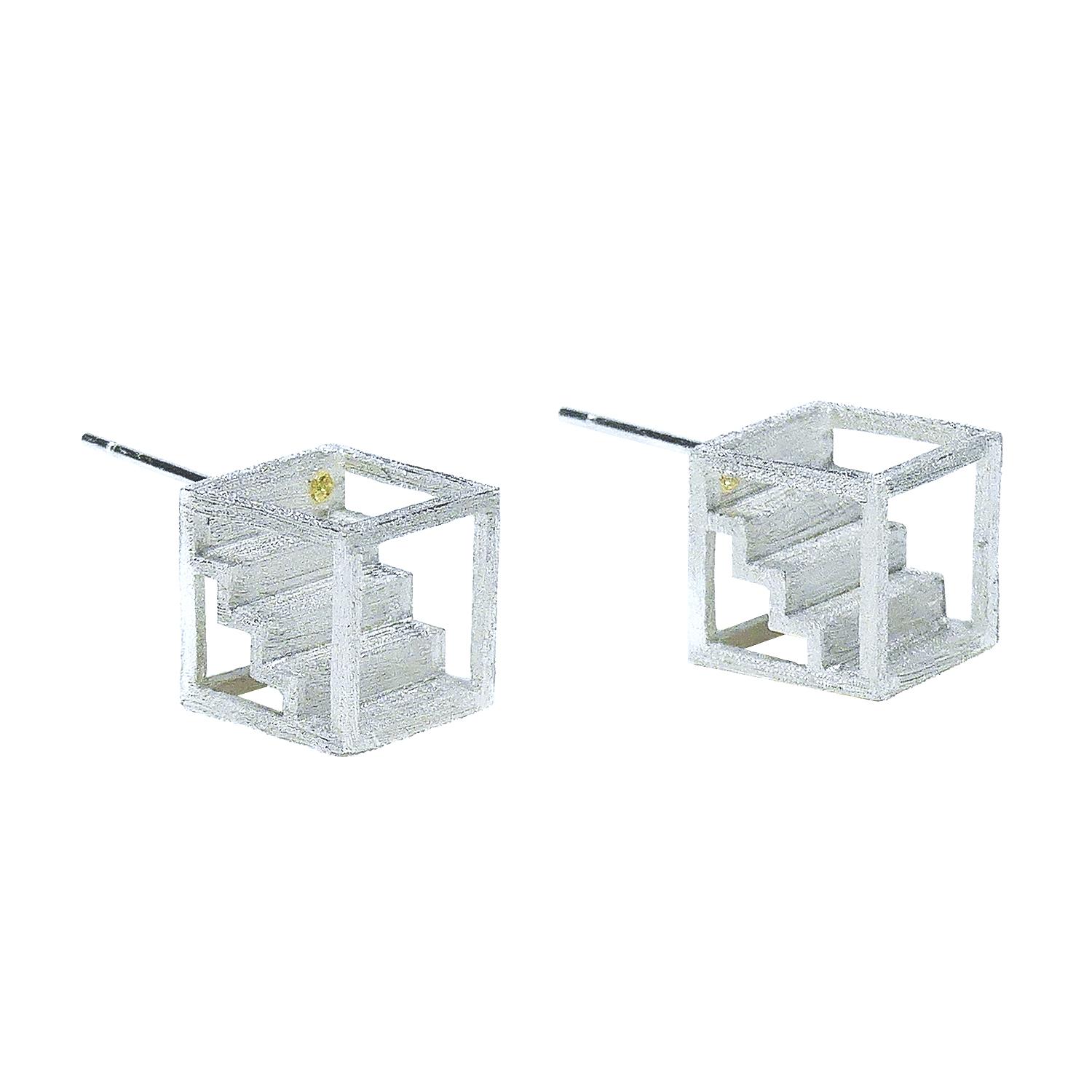 AROS AZUL ZAFIRA ESCALERA PARA MUJER PLATA 925 Y CIRCÓN - 1
