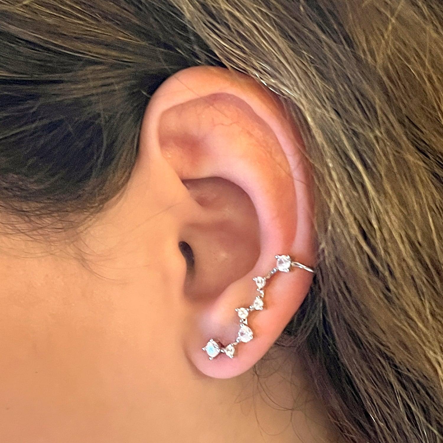ARO AZUL ZAFIRA CONSTELACIÓN PARA MUJER PLATA 925 Y CRISTALES - 4