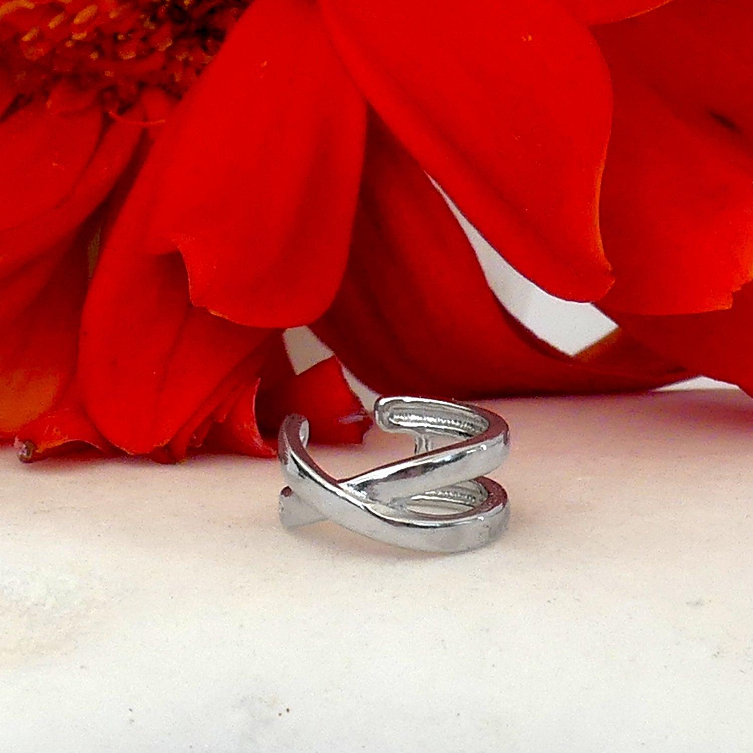 EARCUFF AZUL ZAFIRA SILVER CRUZADO PLATA - 2