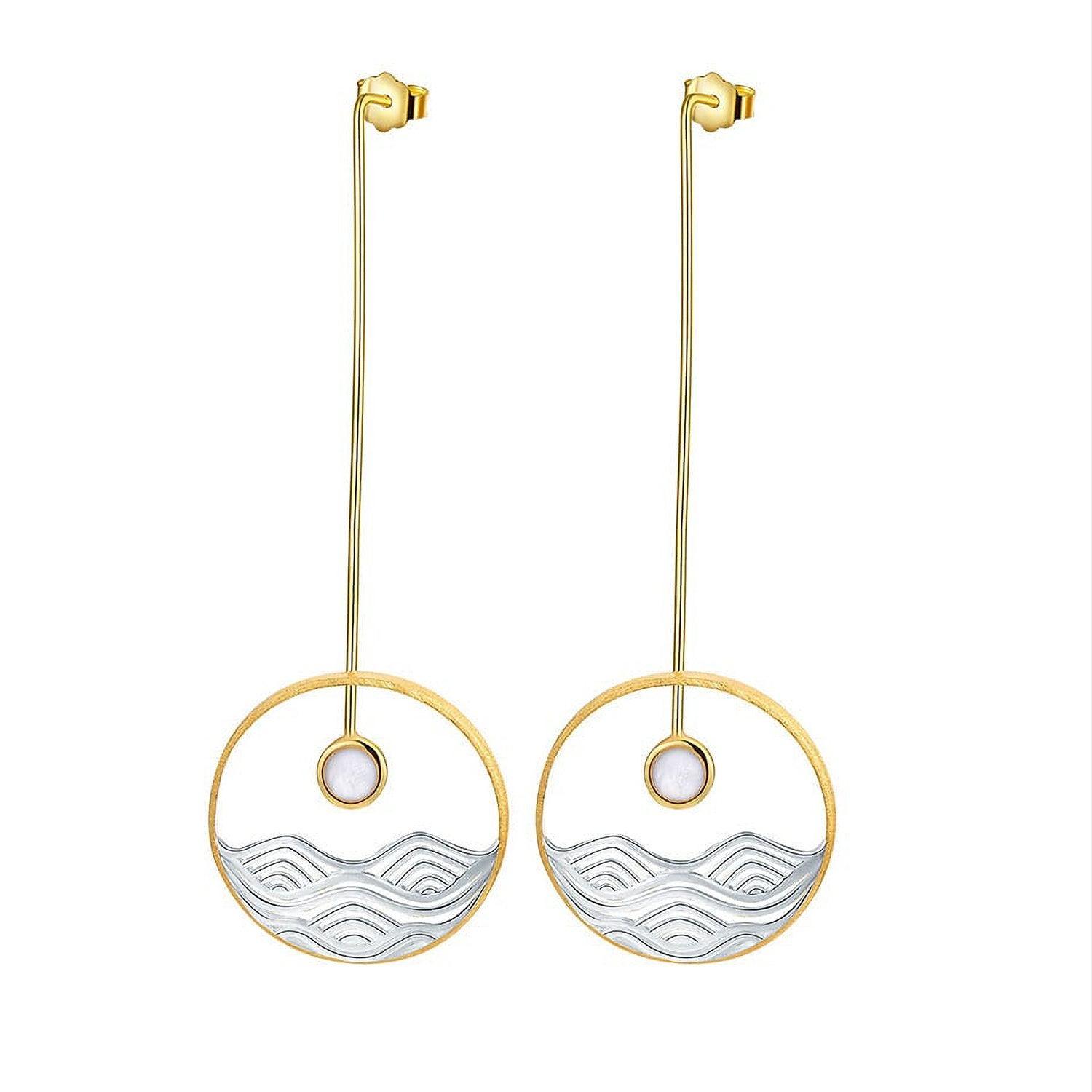 AROS AZUL ZAFIRA PUESTA DE SOL GOLD PLATA 925 - 1