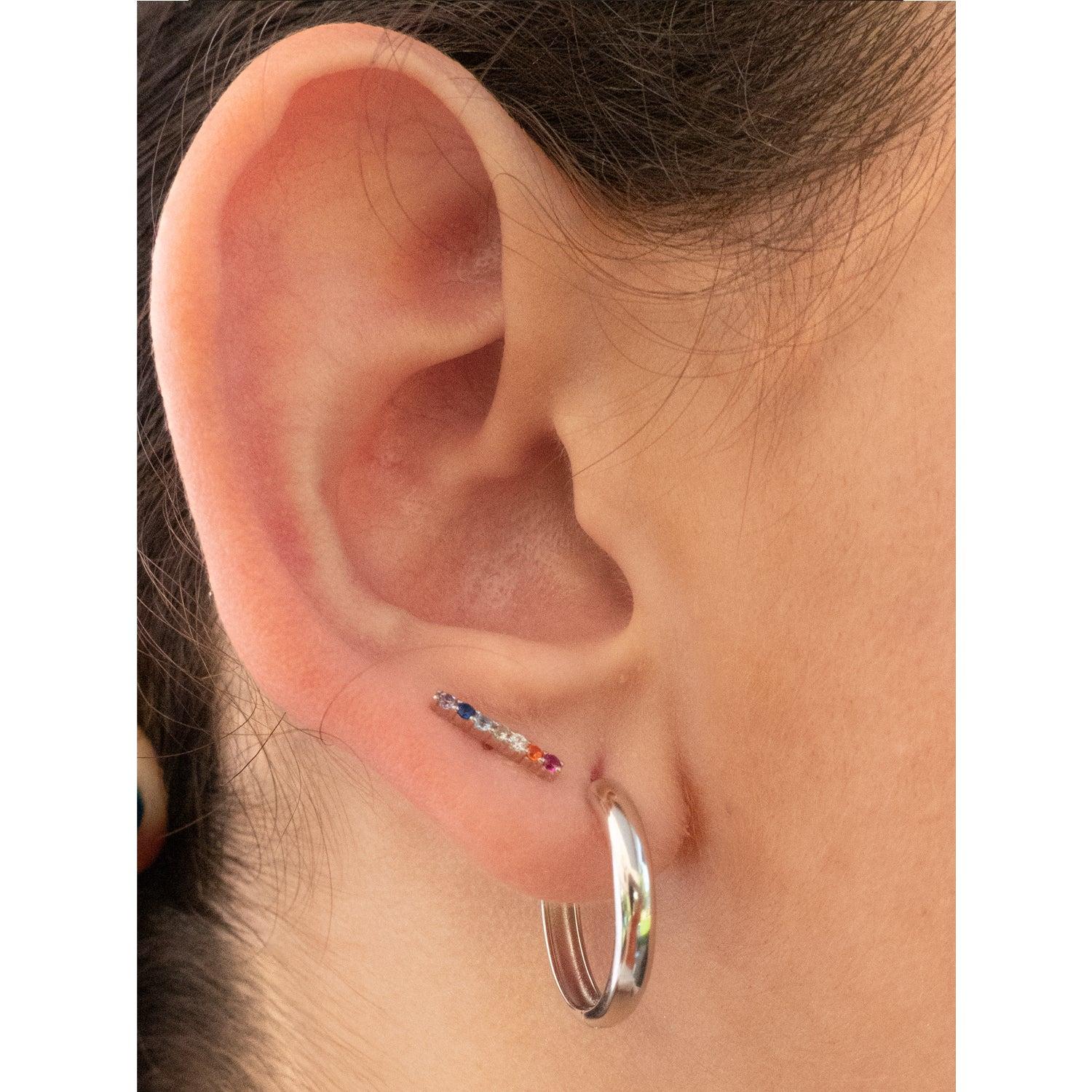 ARGOLLAS AZUL ZAFIRA CLASIC SILVER 20MM PLATA - 6
