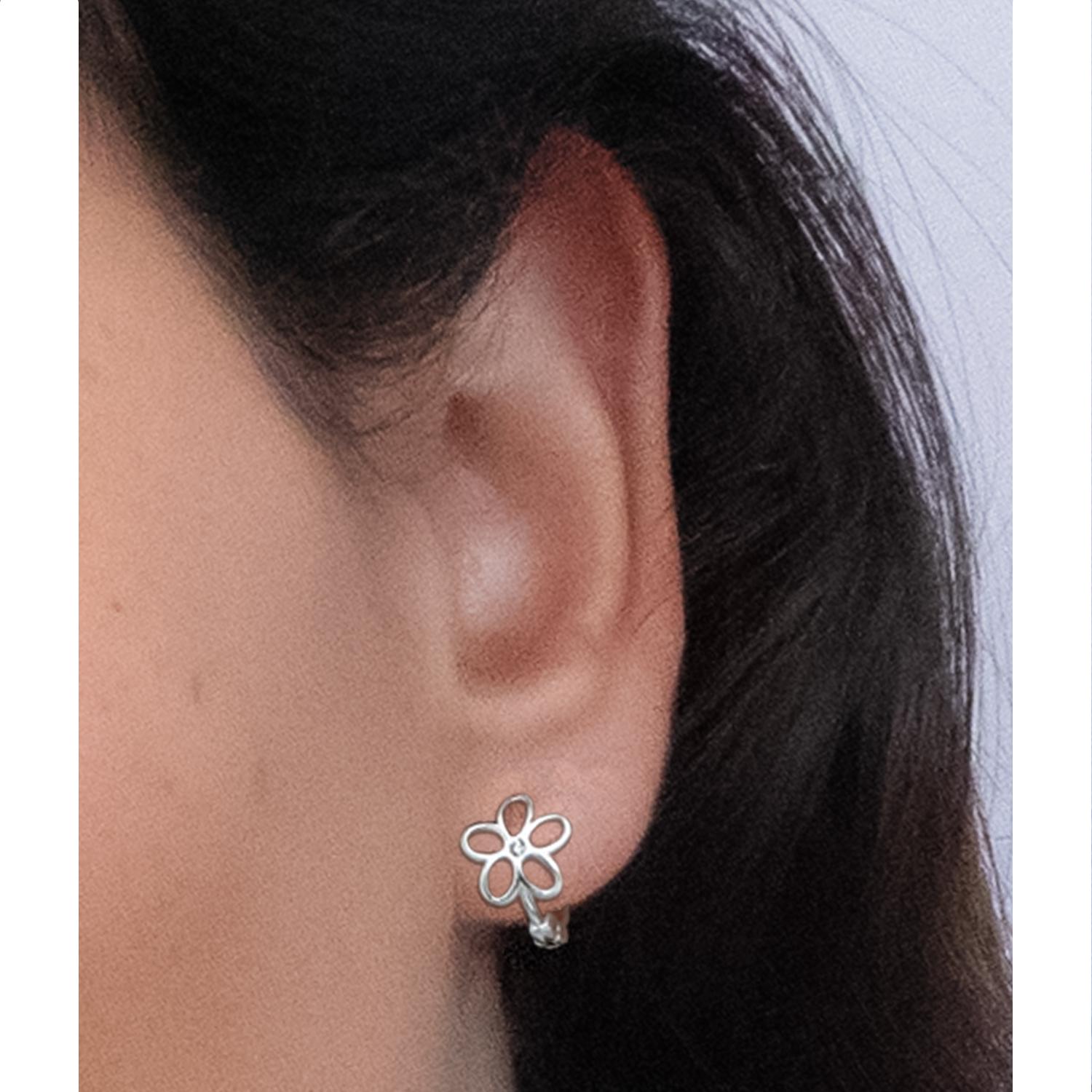 AROS AZUL ZAFIRA ARGOLLA FLOR PLATA 925 - 4