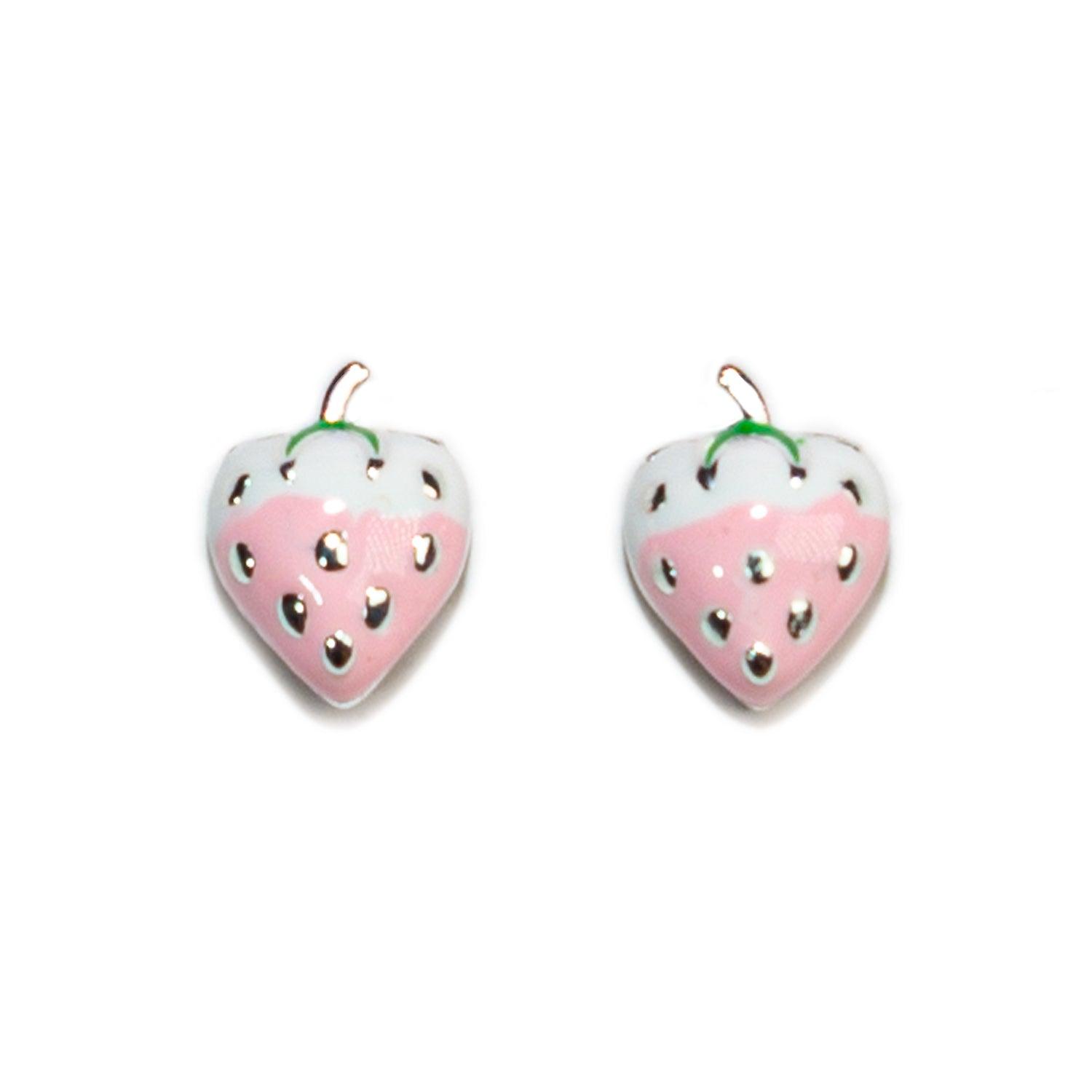 AROS AZUL ZAFIRA FRUTILLITA ROSADA PARA NIÑA PLATA 925 - 1