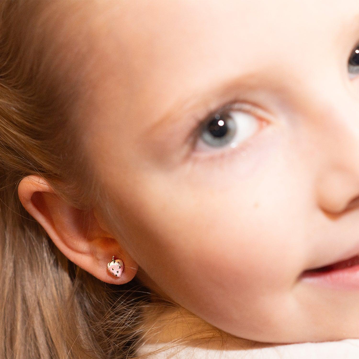 AROS AZUL ZAFIRA FRUTILLITA ROSADA PARA NIÑA PLATA 925 - 3