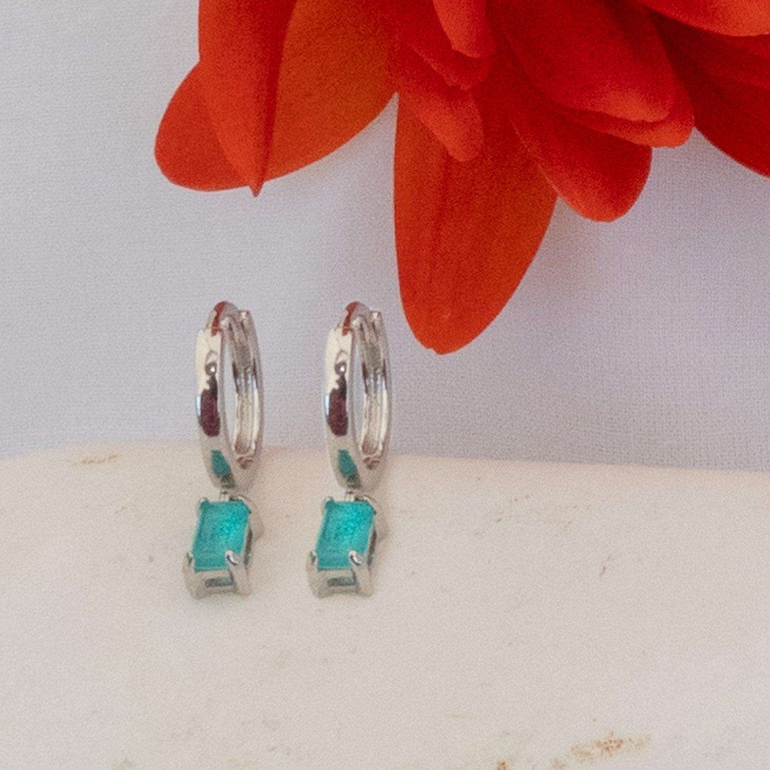 AROS AZUL ZAFIRA ARGOLLAS CIRCÓN CELESTE PLATA - 3