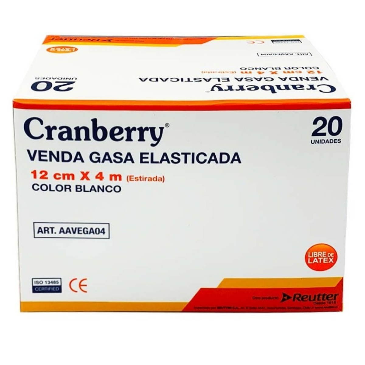 VENDA GASA ELASTICADA CRANBERRY BLANCA 12 CM X 4 MTS CAJA X20 UNID - 1