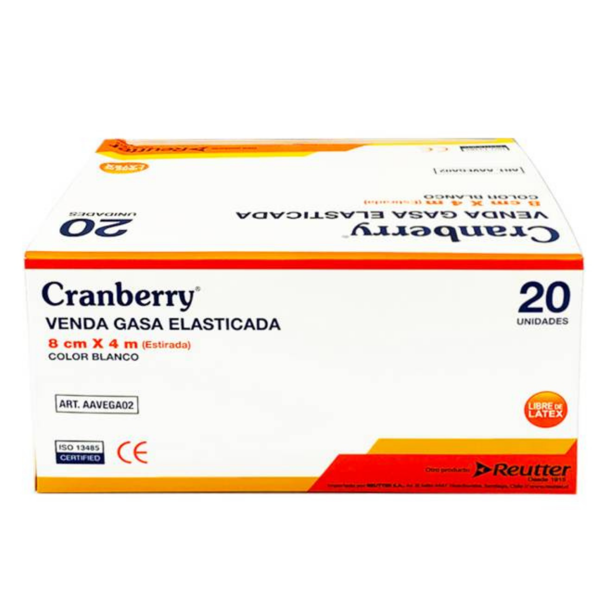 VENDA GASA ELASTICADA CRANBERRY BLANCA 8 CM X 4 MTS CAJA X20 UNID - 1