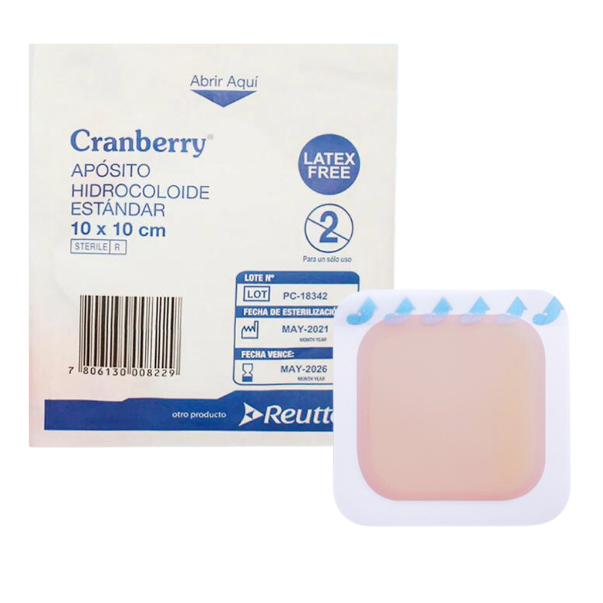 APÓSITO HIDROCOLOIDE ESTÁNDAR CRANBERRY 10X10 CM - 1 UNIDAD - 1