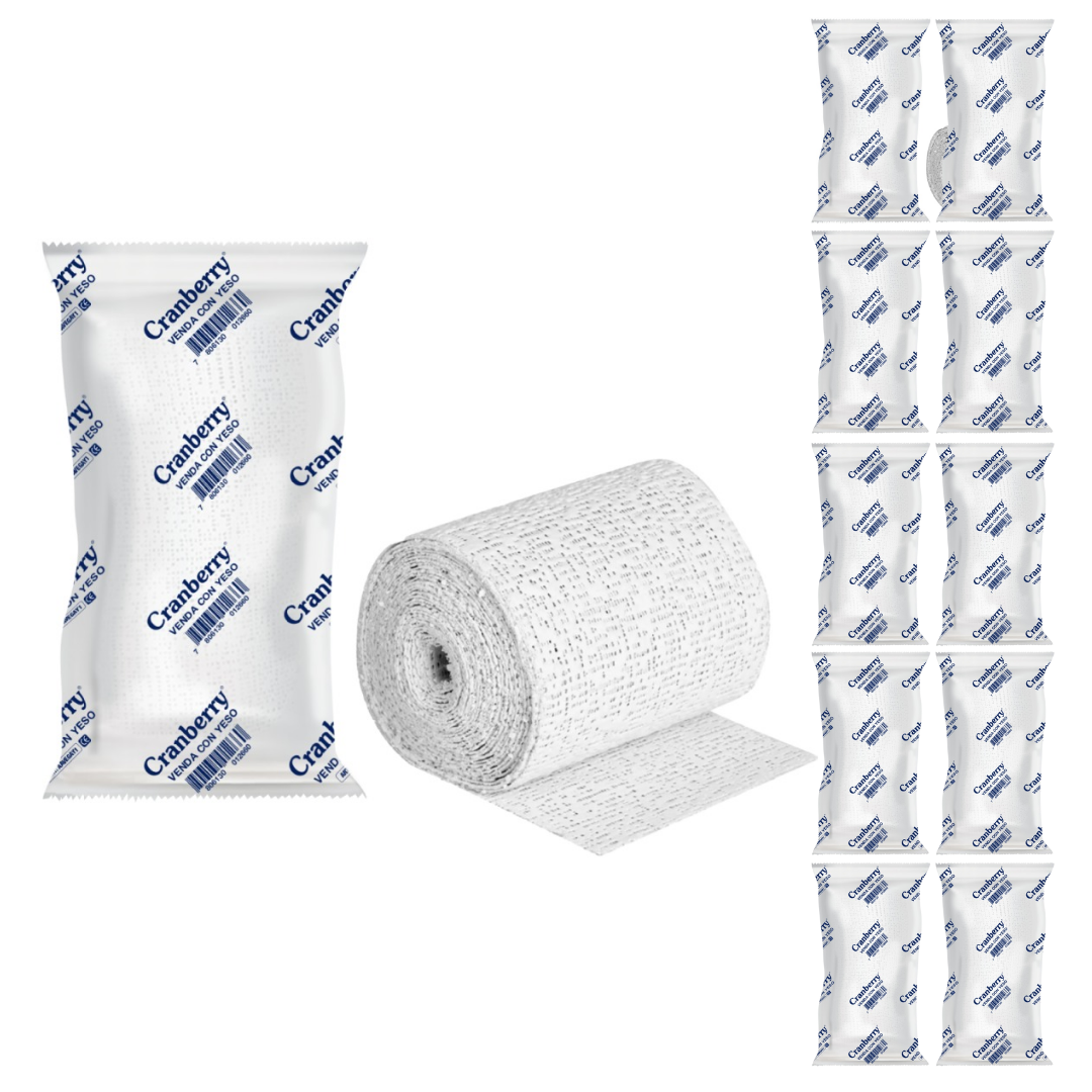 PACK 10 VENDAS CON YESO NO ESTÉRIL CRANBERRY UNIDAD - 270 CM X 10 CM - 1