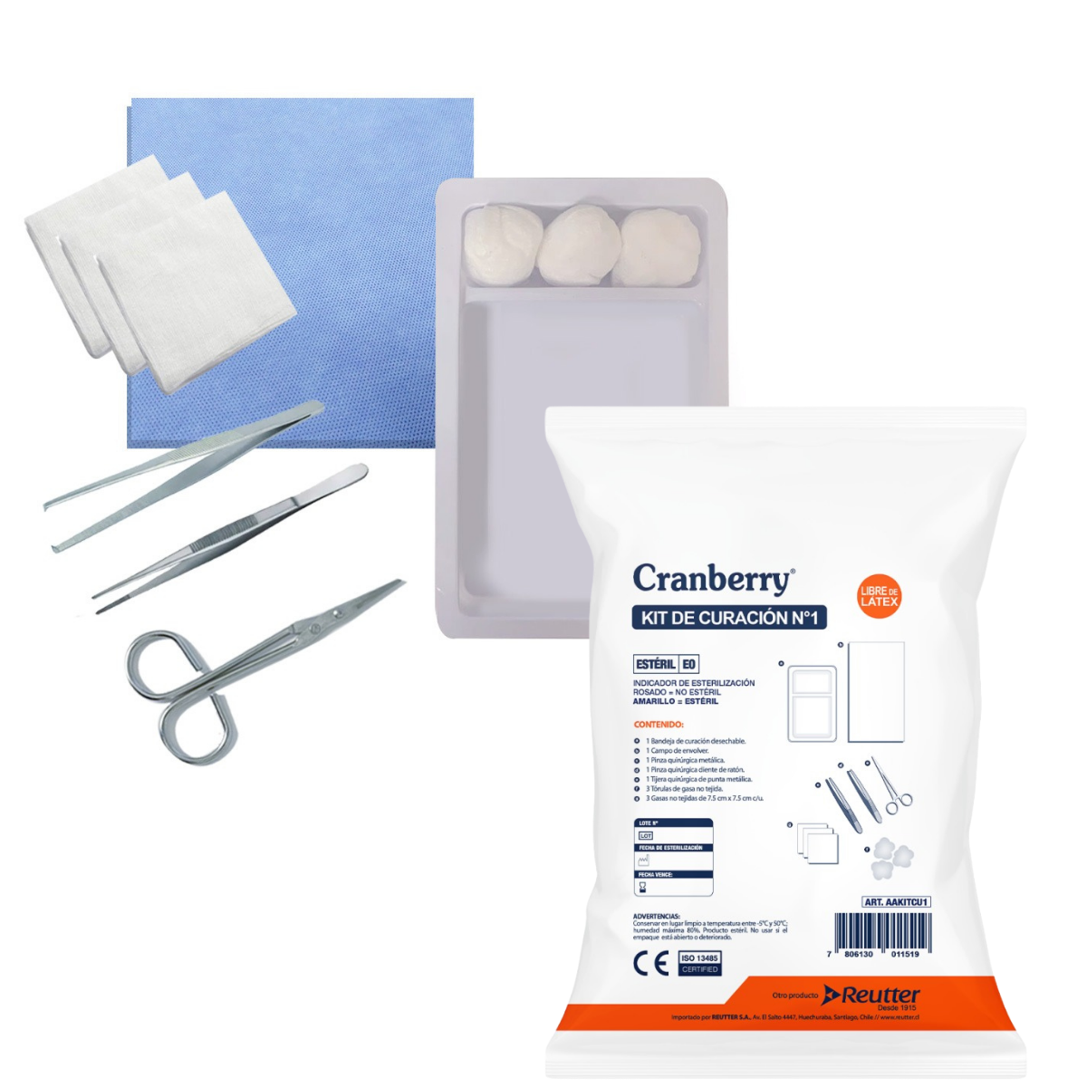 KIT DE CURACIÓN ESTÉRIL DESECHABLE CRANBERRY PACK 5 UNIDADES - 1
