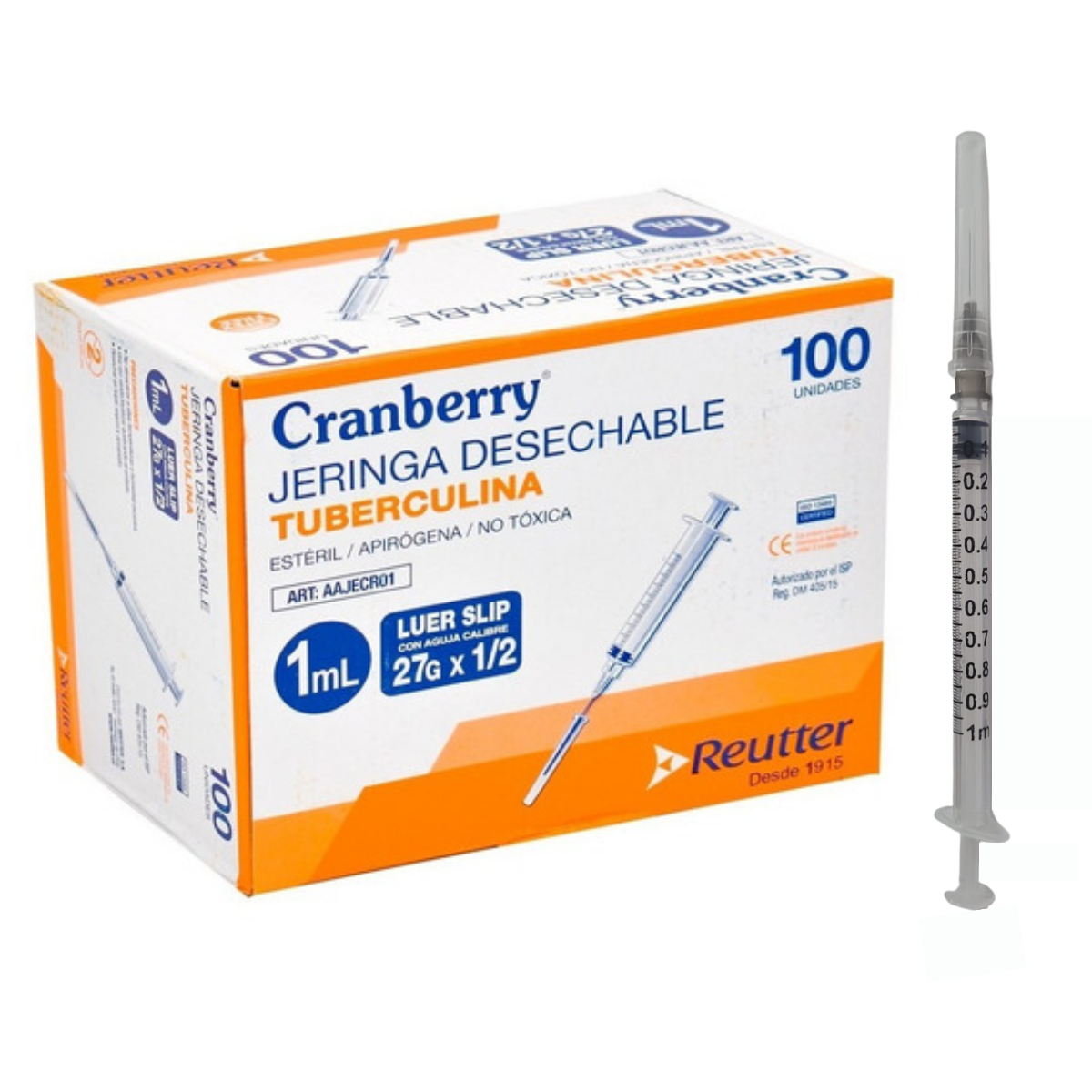 JERINGA CRANBERRY TUBERCULINA LUER SLIP 27 GR * 1/2 1 ML - 1