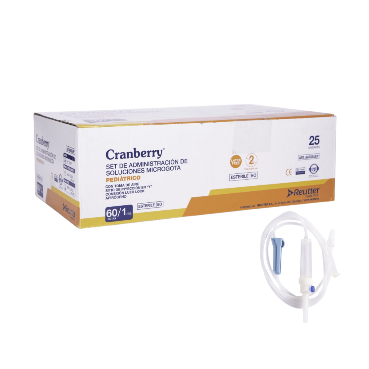 SET ADMINISTRACIÓN MICROGOTEO 60G/ML-BAJADA DE SUERO X25 UN. - 1