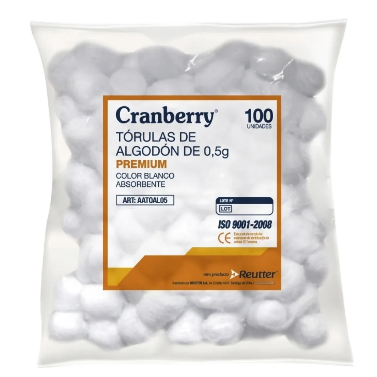 TÓRULAS DE ALGODÓN CRANBERRY 0.5G 100 UN. - 1