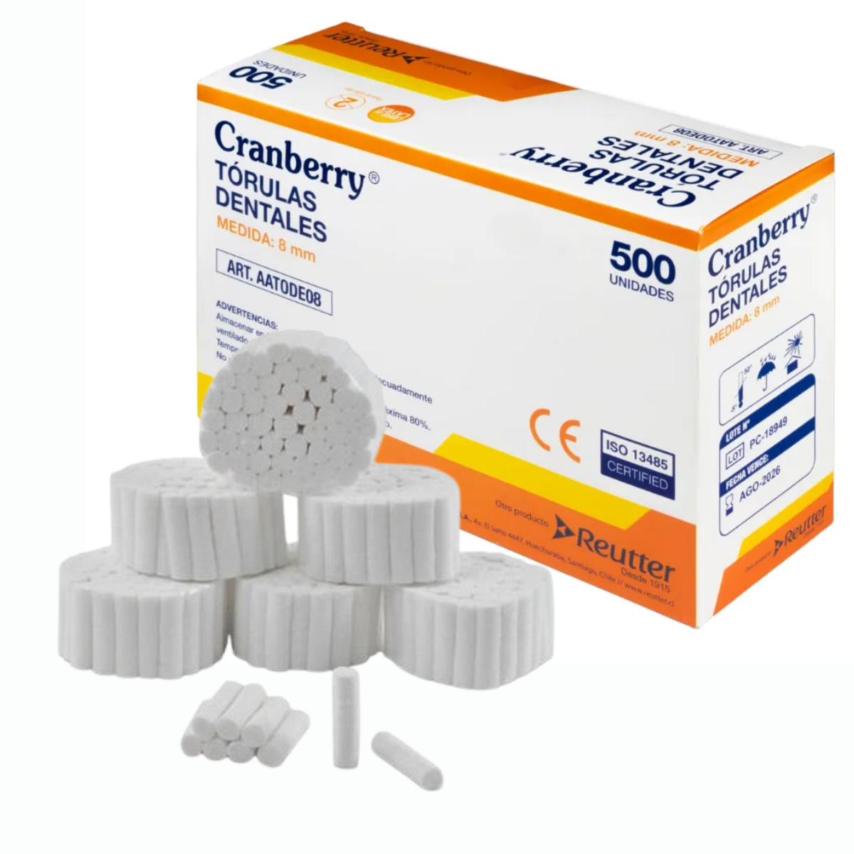 TORULAS DENTALES CRANBERRY 8MM CAJA 500 UNIDADES - 1