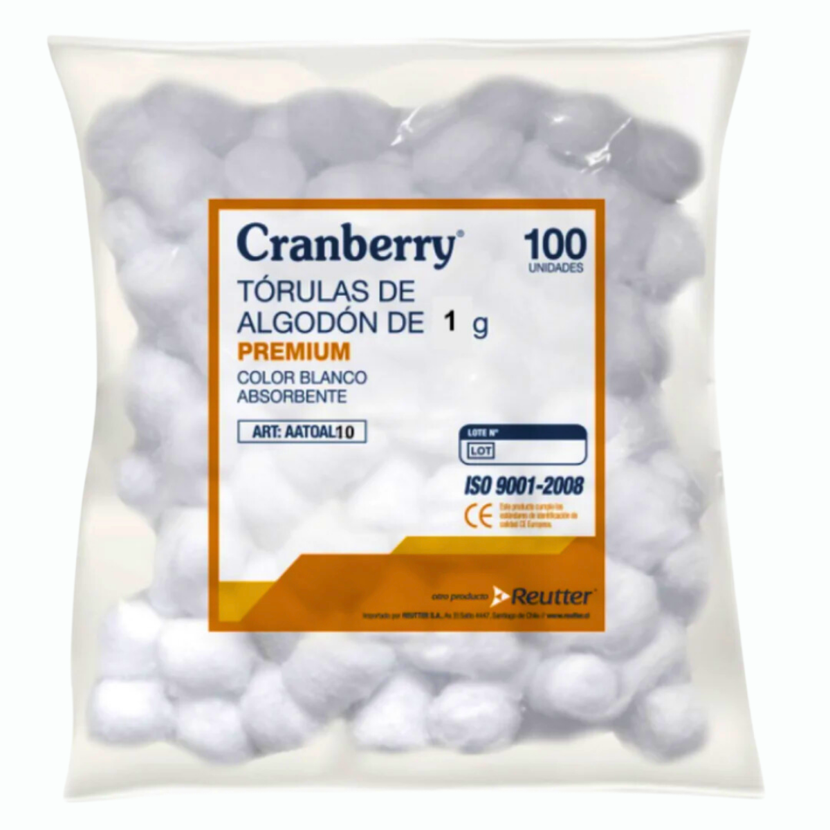 TÓRULAS DE ALGODÓN CRANBERRY 1 GR. 100 UN. - 1
