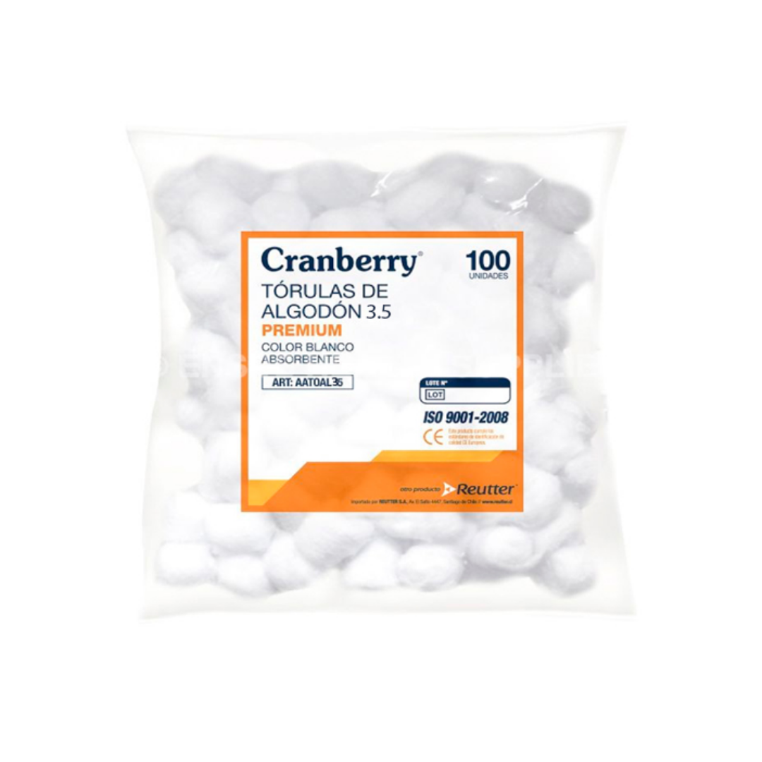 TÓRULAS DE ALGODÓN CRANBERRY 3.5 GR. 100 UN. - 1