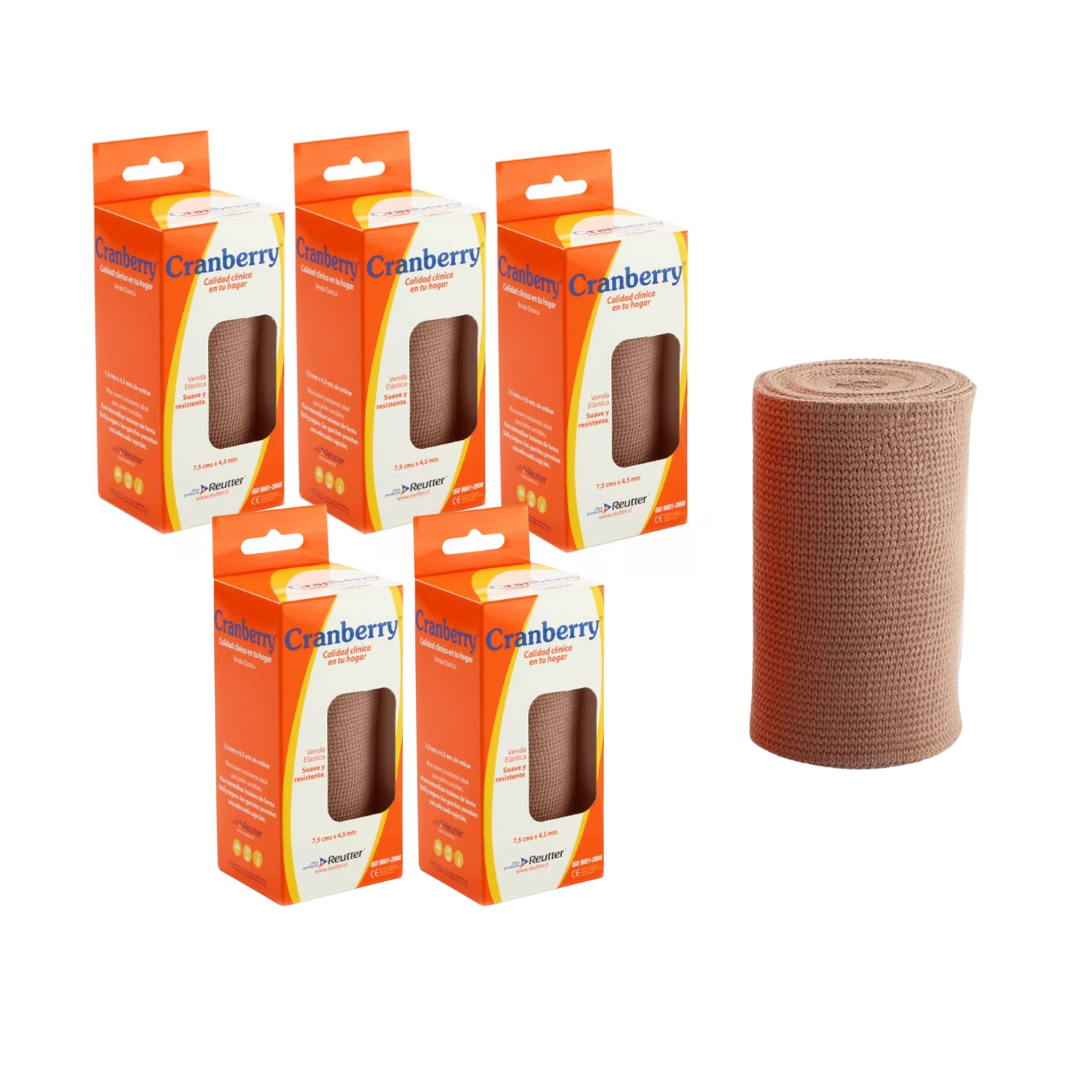 VENDA ELÁSTICA CRANBERRY 7.5 CM X 4.5 MTS PACK 5 UN - 1