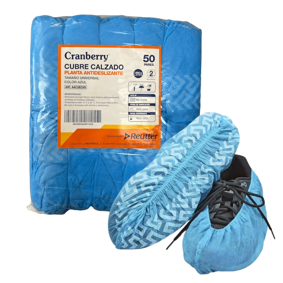 CUBRECALZADO CRANBERRY DESECHABLE ANTIDESLIZANTE 100 UNIDADES - 1