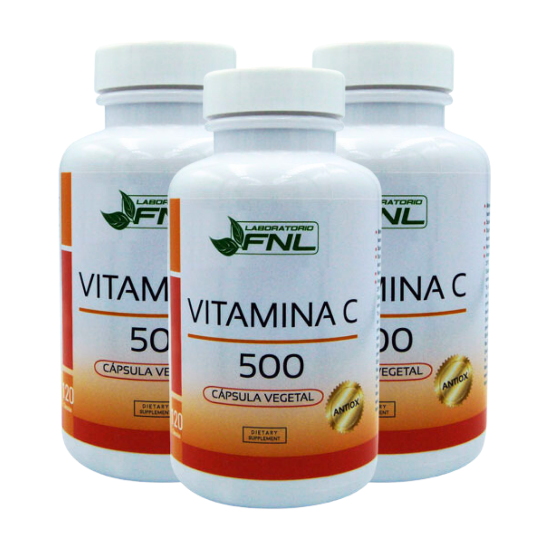 SUPLEMENTO ALIMENTICIO LABORATORIO FNL VITAMINA C 500MG 360 CÁPSULAS FNL, 3 FRASCOS X 120CAPS - 1