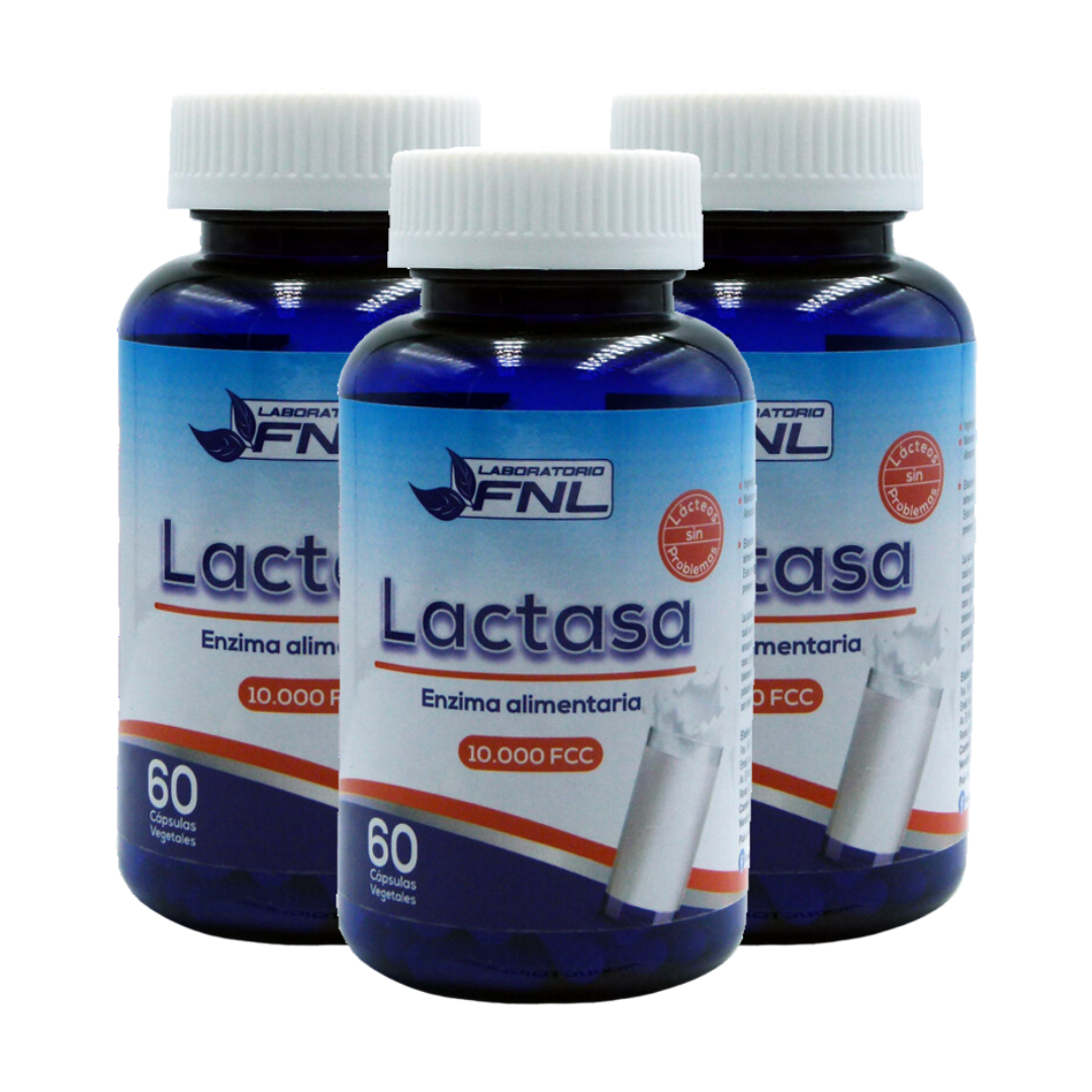 SUPLEMENTO ALIMENTICIO LABORATORIO FNL LACTASA 500MG 180 CÁPSULAS FNL, 3 FRASCOS X 60CAPS - 1