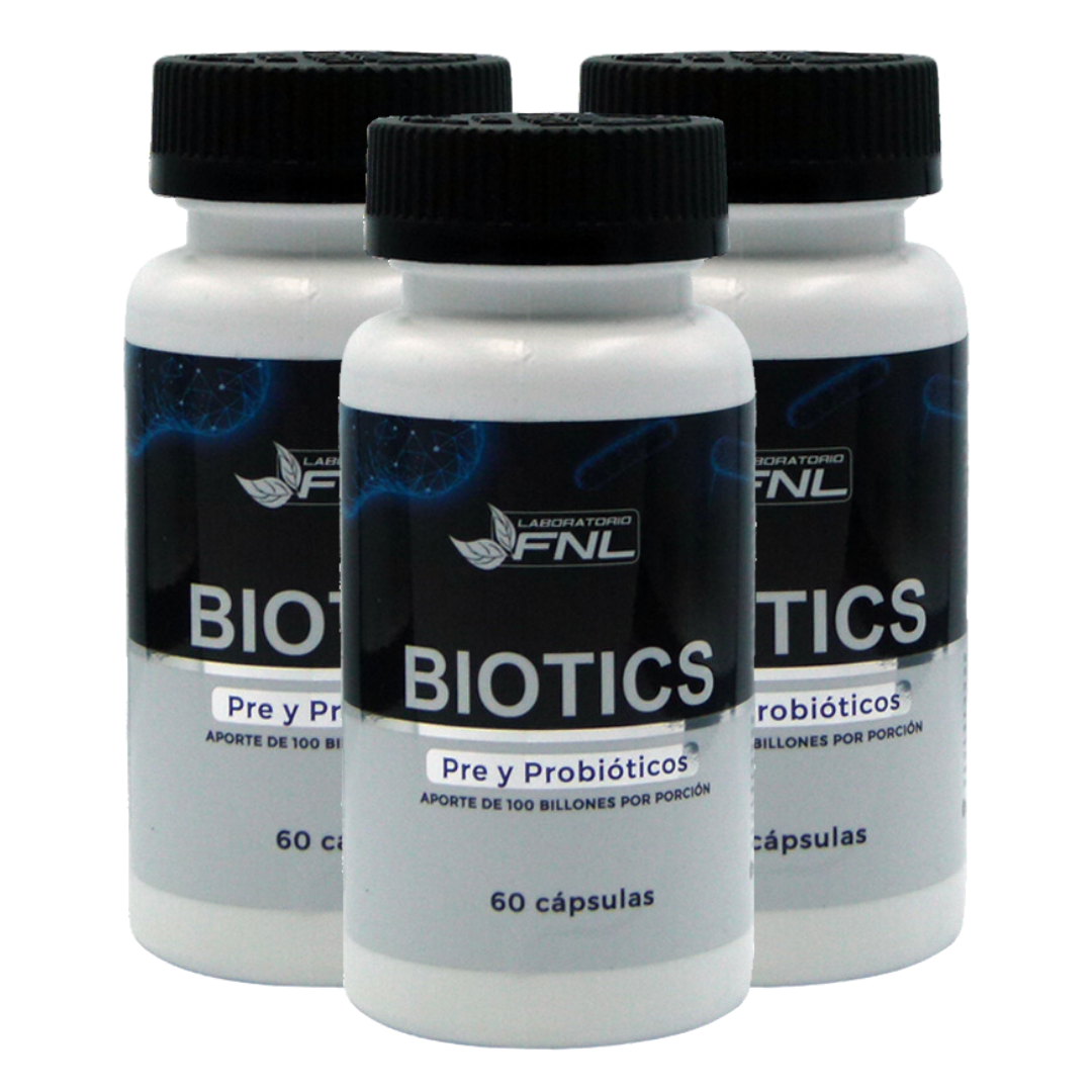 SUPLEMENTO ALIMENTICIO LABORATORIO FNL BIOTICS PRE Y PROBIÓTICOS 100 BILLONES 180 CÁPSULAS - 1