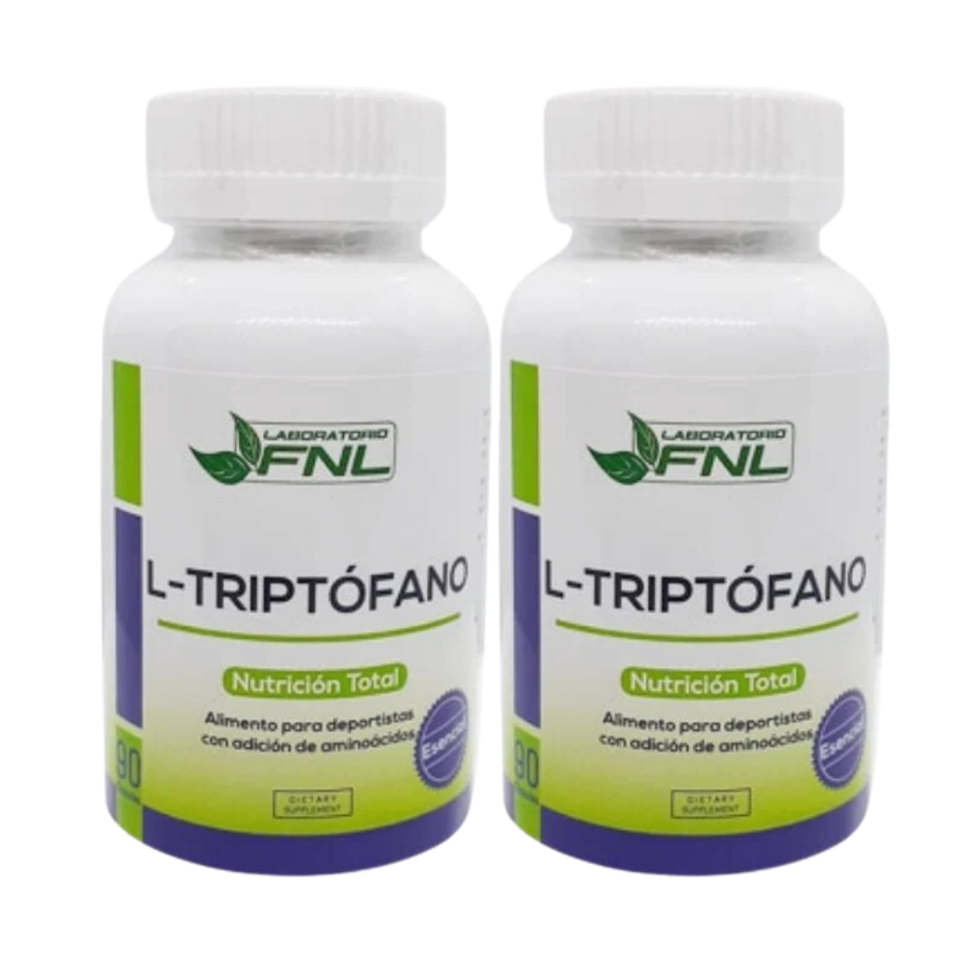 L - TRIPTOFANO 500MG 180 CÁPSULAS FNL, 2 FRASCOS X 90CAPS - 1