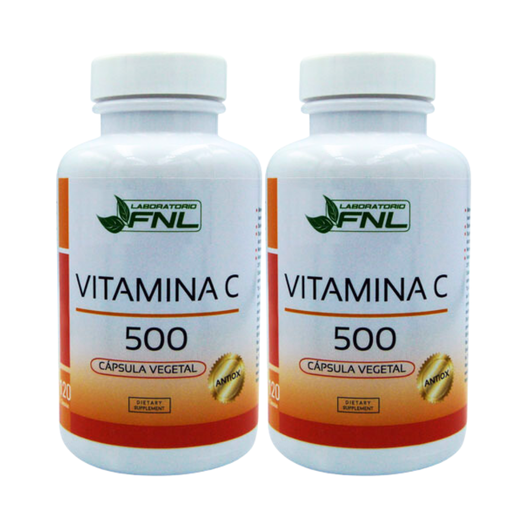 SUPLEMENTO ALIMENTICIO LABORATORIO FNL VITAMINA C 500MG 240 CÁPSULAS FNL, 2 FRASCOS X 120CAPS - 1